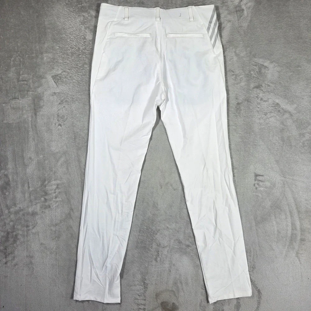 Adidas Mens White Golf Pants 30x32 Stretch Performance Trousers Sport Athleisure